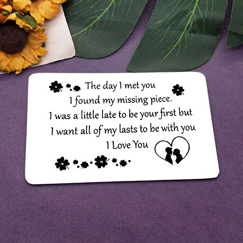 to My Man Gift for Him Metal Wallet Insert Card Anniversary Card Gifts for Boyfriend Fiance Husband I Love You Gift Valentine's Day JewelryWedding Birthday Gift for Men Couple Gift Cards