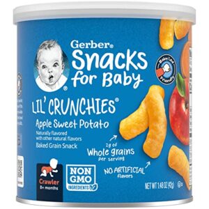 Gerber Lil Crunchies Variety Pack, 2 Garden Tomato, 2 Apple Sweet Potato, 2 Mild Cheddar, 1.48 OZ each (6 CT)