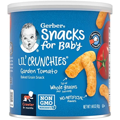 Gerber Lil Crunchies Variety Pack, 2 Garden Tomato, 2 Apple Sweet Potato, 2 Mild Cheddar, 1.48 OZ each (6 CT)