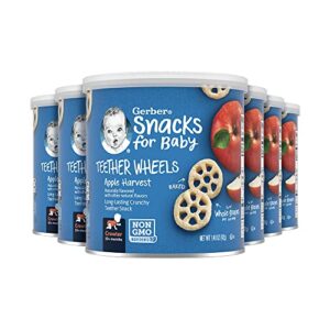 gerber snacks for baby teether wheels, apple harvest, 1.48 ounce (pack of 6)