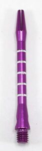 3 sets (9 shafts) purple striped aluminum dart shafts + o’rings, 2″ medium
