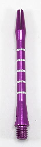 3 Sets (9 shafts) Purple Striped Aluminum Dart Shafts + O'rings, 2" Medium