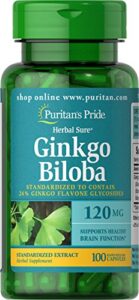 puritan’s pride ginkgo biloba standardized extract 120 mg-100 capsules