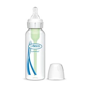 Dr. Brown’s Natural Flow® Anti-Colic Options+™ Narrow Baby Bottle 8 oz/250 mL, with Level 1 Slow Flow Nipple, 1 Pack, 0m+