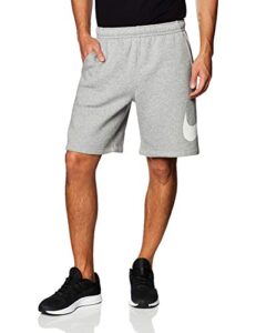 nike men’s sportswear club short basketball graphic, dark grey heather/white/white, large