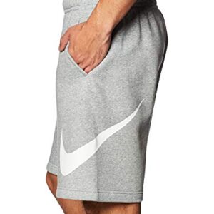 Nike Men's Sportswear Club Short Basketball Graphic, Dark Grey Heather/White/White, Large