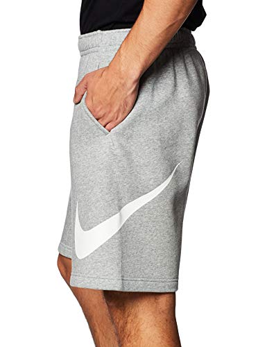 Nike Men's Sportswear Club Short Basketball Graphic, Dark Grey Heather/White/White, Large