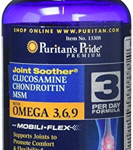 Glucosamine, Chondroitin & MSM with Omega 3, 6, 9, Supports Joints to Promote Joint Comfort and Flexibility, 120 Count by Puritan's Pride