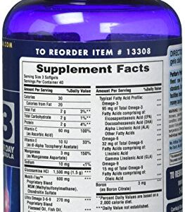 Glucosamine, Chondroitin & MSM with Omega 3, 6, 9, Supports Joints to Promote Joint Comfort and Flexibility, 120 Count by Puritan's Pride