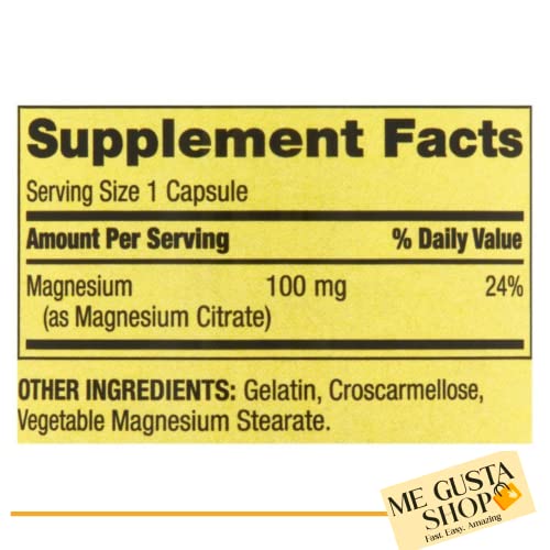 Spring Valley Magnesium Citrate Rapid-Release Dietary Supplement, Highly Absorption for Bone Health 100 Count Includes Asstd Collor Pill Organizer + Me Gustas Sticker (2Itens)