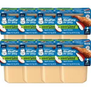 Gerber Mealtime for Baby 2nd Foods PowerBlend Baby Food Tubs, Apple Chicken, Unsweetened with No Added Colors or Flavors, 2 - 4 oz Tubs/Pack (Pack of 8)