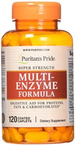 puritans pride super strength multi enzyme, 120 count