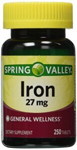 spring valley – iron 27 mg, 250 tablets by spring valley