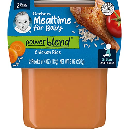 Gerber Baby Food, 2nd Foods, 8 OZ (Chicken & Rice, Pack - 4)