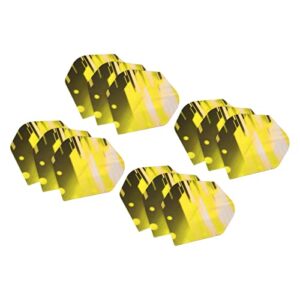 patikil dart flights, 12 pack pet standard darts accessories replacement parts for soft tip steel tip, thick stripe style, black, yellow