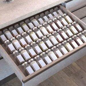 jadehom spice drawer organizer, 4tier clear acrylic expandable from 13″ to 26″ seasoning jars drawer insert, kitchen drawer spice rack tray for cabinet/countertop