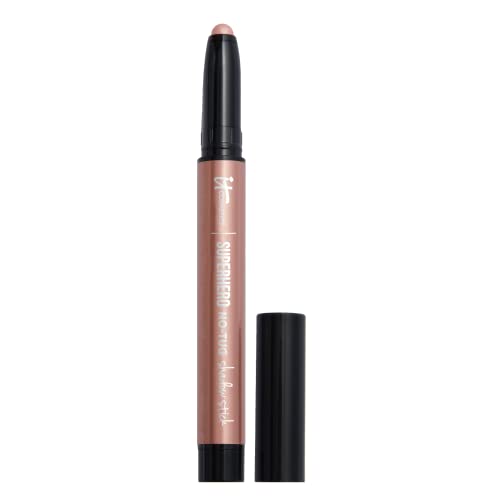 IT Cosmetics Superhero No-Tug Waterproof Eyeshadow Stick, Silk Armor - Warm Rose Gold - Longwear, Blendable Cream Eyeshadow with Built-In Primer - Suitable for Sensitive Eyes - 0.05 oz