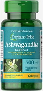 puritan’s pride ashwagandha standardized extract 500 mg-60 capsules