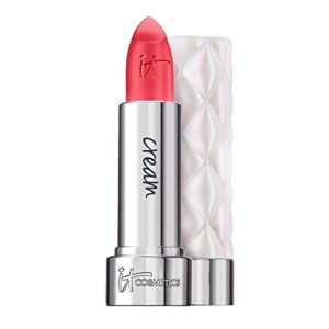 it cosmetics pillow lips lipstick, wink – soft coral with a cream finish – high-pigment color & lip-plumping effect – with collagen, beeswax & shea butter – 0.13 oz
