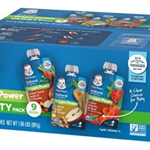 Gerber Natural Veggie Power Baby Food Pouch Variety Pack, 1.96 LB