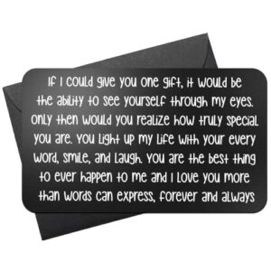 engraved wallet love note – cute anniversary gifts for him, gift for boyfriend, hubby, just because i love you, 6th or 10th year anniversary gift for husband, deployment, or long distance relationship