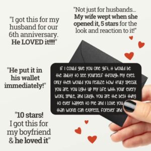 Engraved Wallet Love Note - Cute Anniversary Gifts for Him, Gift for Boyfriend, Hubby, Just Because I Love You, 6th or 10th Year Anniversary Gift for Husband, Deployment, or Long Distance Relationship