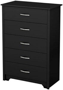 south shore fusion 5-drawer chest, pure black