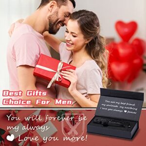 Gifts for Men Husband Him, Engraved Pocket Knife, Anniversary Birthday Gift Ideas, Unique Camping Hunting Present from Wife GirlFriend, 7 in 1 Multi-Function Folding Knives with Fire Starter LED Light