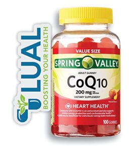 spring valley coq10. includes luall fridge magnetic + spring valley coq10 rapid release (coq10, 200 mg, 100 gummies)