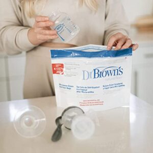 Dr. Brown's Microwave Steam Sterilizer Bags for Baby Bottles, Nipples, Bottle Parts, Pacifiers, Teethers and Breast Pump Parts - 5 Count(Pack of 1)