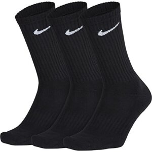 Nike Unisex Bag Cotton Crew 6-Pair Pack Black/White LG (Men's Shoe 8-12, Women's Shoe 10-13)