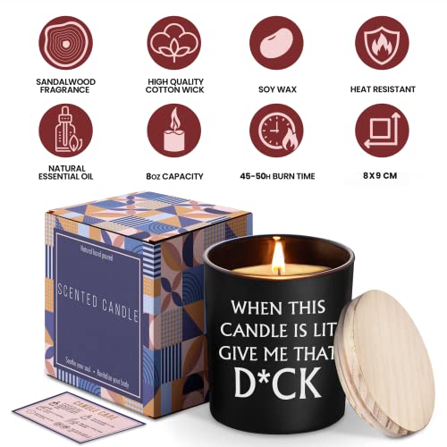 Anniversary Birthday Gifts for Him, Husband, Boyfriend, Her, Girlfriend Wife, Couple - Boyfriend Gifts, Girlfriend Gifts, Husband Gifts, Wife Gifts - I Love You Naughty Gifts for Him, Her - Candle