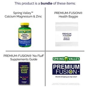 Calcium Magnesium & Zinc Plus - Vitamin D3 Coated Caplets | 250 Caplets | Spring Valley - Healthy Bones, Teeth, Nerve, Muscle, Heart & Immune Function + Vitamin Pouch and Guide to Supplements