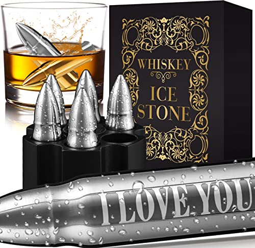 Gifts for Him Husband Boyfriend, I Love You Whiskey Stones, Anniversary Valentines Day Birthday Gifts for Boyfriend Husband, Burbon Gifts for Men, Whiskey Gifts for Him