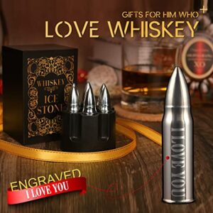 Gifts for Him Husband Boyfriend, I Love You Whiskey Stones, Anniversary Valentines Day Birthday Gifts for Boyfriend Husband, Burbon Gifts for Men, Whiskey Gifts for Him