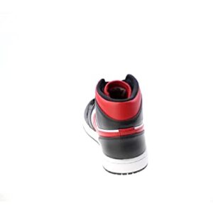 Nike Men's Air Jordan 1 Mid Sneaker, White/Black-red, 10.5