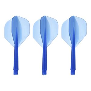 patikil integrated dart shaft & flights, 3 pack durable plastic dart flight set, transparent blue