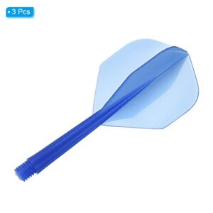 PATIKIL Integrated Dart Shaft & Flights, 3 Pack Durable Plastic Dart Flight Set, Transparent Blue