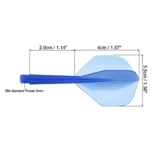 PATIKIL Integrated Dart Shaft & Flights, 3 Pack Durable Plastic Dart Flight Set, Transparent Blue