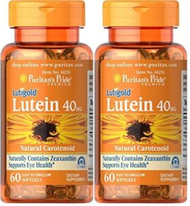 puritan’s pride lutein 40 mg with zeaxanthin-60 softgels 2 pack