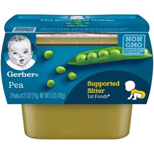 gerber 1st foods peas, 2-count, 2.5-ounce tubs (pack of 8)