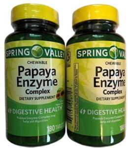 spring valley chewable papaya enzyme complex tablets, 180 count – (2 pack)…