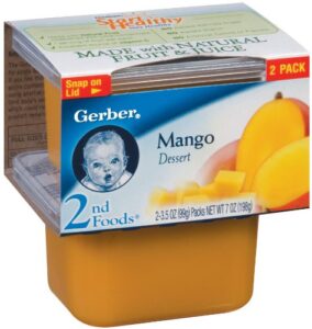 gerber snacks for baby 2nd foods baby food tubs, mango apple twist fruit & juice blend, 8 ounces (pack of 8)