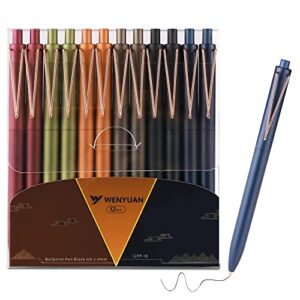 wy wenyuan black pens, fine point smooth writing pens, ballpoint pens for journaling, teacher cute pens, 12-pcs black ink 1.0 mm pens bulk, aesthetic school office supplies gift for him