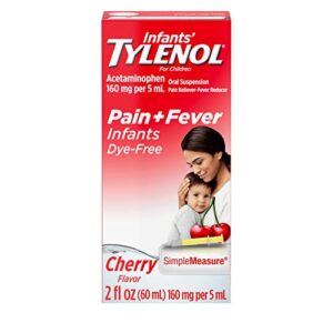 tylenol infants acetaminophen medicine, pain & fever relief, dye free cherry, 2 fl. oz