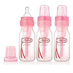 dr. brown’s options narrow pink bottles, 3 pack, 4 ounce