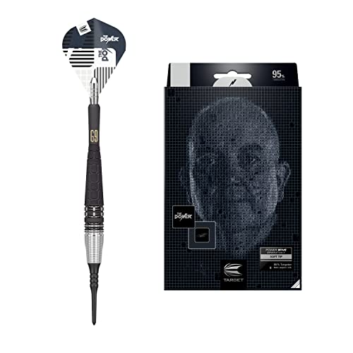 Target Darts Phil Taylor Power 9-Five Gen 9 20G 95% Tungsten Soft Tip Darts Set, Black and Silver (9FIVEGEN9SOFT)