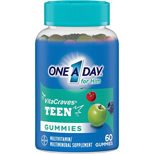 One A Day Teen for Him Multivitamin Gummies, Supplement with Vitamin A, C, D, E and Zinc for Immune Health Support* & more, 60 Count