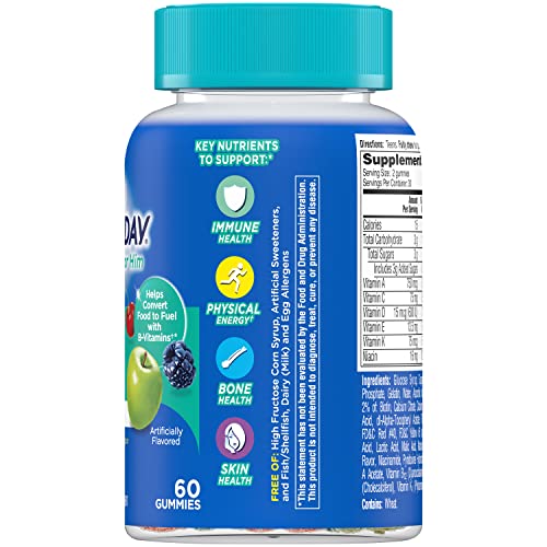 One A Day Teen for Him Multivitamin Gummies, Supplement with Vitamin A, C, D, E and Zinc for Immune Health Support* & more, 60 Count