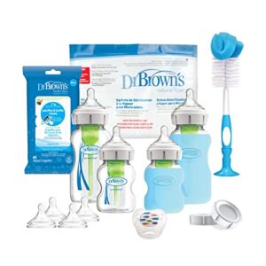 dr. brown’s options + wide-neck glass baby bottle starter set